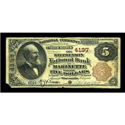 Marinette, WI - $5 1882 Brown Back Fr. 471 The