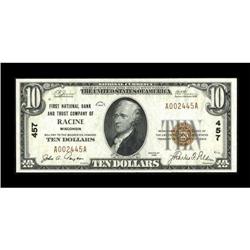 Racine, WI - $10 1929 Ty. 1 First NB & TC Ch. #
