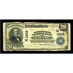 Racine, WI - $20 1902 Plain Back Fr. 653 The