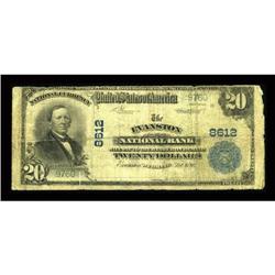 Evanston, WY - $20 1902 Plain Back Fr. 652 The