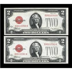 Fr. 1506/Fr. 1505 $2 1928E/1928D Legal Tenders.