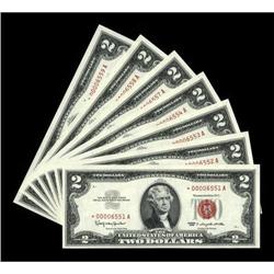 Fr. 1513* $2 1963 Legal Tender Notes. Seven