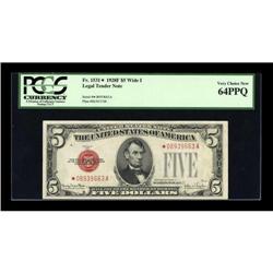 Fr. 1531* $5 1928F Wide I Legal Tender Note.