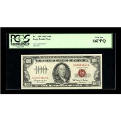 Fr. 1550 $100 1966 Legal Tender Note. PCGS Gem