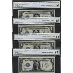 Fr. 1600 $1 1928 Silver Certificates. Four