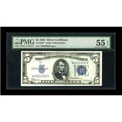 Fr. 1650* $5 1934 Silver Certificate. PMG About