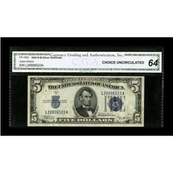 Fr. 1652 $5 1934B Silver Certificate. CGA Choice