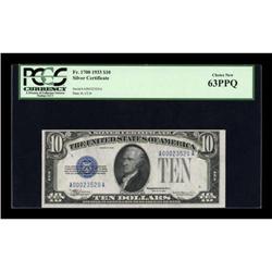 Fr. 1700 $10 1933 Silver Certificate. PCGS