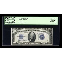 Fr. 1703 $10 1934B Silver Certificate. PCGS Gem