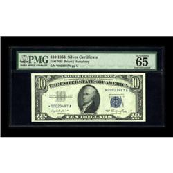 Fr. 1706* $10 1953 Silver Certificate. PMG Gem
