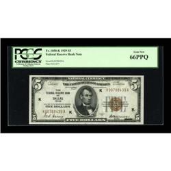 Fr. 1850-K $5 1929 Federal Reserve Bank Note.