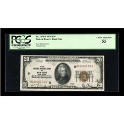 Fr. 1870-B $20 1929 Federal Reserve Bank Note.