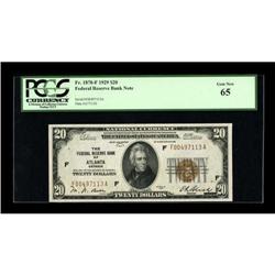 Fr. 1870-F $20 1929 Federal Reserve Bank Note.