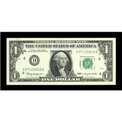 Fr. 1900-D $1 1963 Federal Reserve Note. Superb