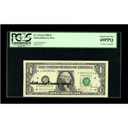 Fr. 1914-D $1 1988 Federal Reserve Note. PCGS