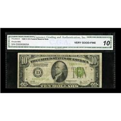Fr. 2003-D $10 1928C Federal Reserve Note. CGA