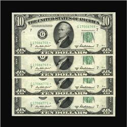 Four Consecutive Fr. 2012-G* $10 1950B Ch CU