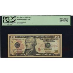 Fr. 2039-F* $10 2004A Federal Reserve Note. PCGS