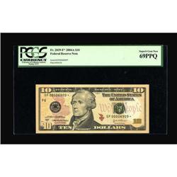 Fr. 2039-F* $10 2004A Federal Reserve Note. PCGS