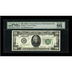 Fr. 2051-J $20 1928A Federal Reserve Note. PMG