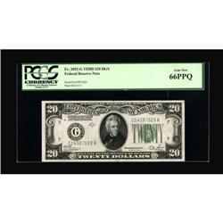 Fr. 2052-G $20 1928B Federal Reserve Note. PCGS