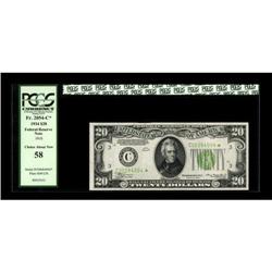 Fr. 2054-C* $20 1934 Federal Reserve Note. PCGS