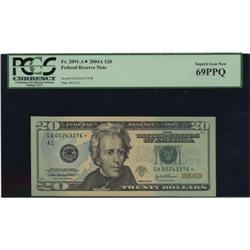 Fr. 2091-A* $20 2004A Federal Reserve Note. PCGS