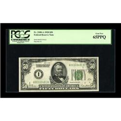 Fr. 2100-A $50 1928 Federal Reserve Note. PCGS