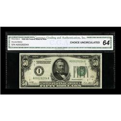 Fr. 2100-A $50 1928 Federal Reserve Note. CGA