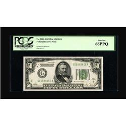 Fr. 2101-G $50 1928A Federal Reserve Note. PCGS