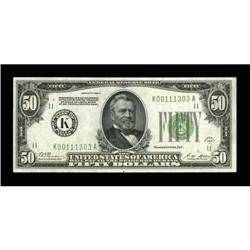 Fr. 2101-K $50 1928A Federal Reserve Note.