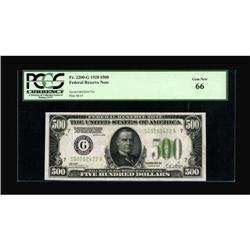 Fr. 2200-G $500 1928 Federal Reserve Note. PCGS