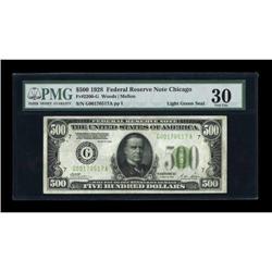 Fr. 2200-G $500 1928 Light Green Seal Federal