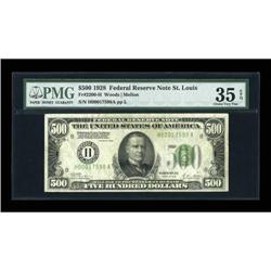 Fr. 2200-H $500 1928 Federal Reserve Note. PMG