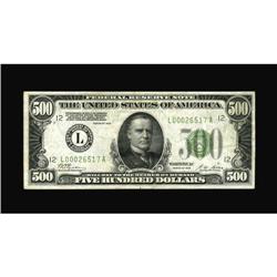 Fr. 2200-L $500 1928 Federal Reserve Note. Very