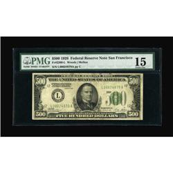 Fr. 2200-L $500 1928 Federal Reserve Note. PMG