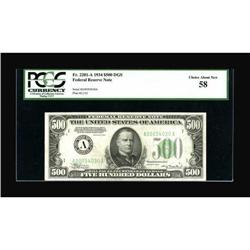 Fr. 2201-A $500 1934 Federal Reserve Note. PCGS