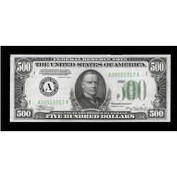 Fr. 2201-A $500 1934 Federal Reserve Note.
