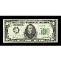 Fr. 2202-F $500 1934A Federal Reserve Note.