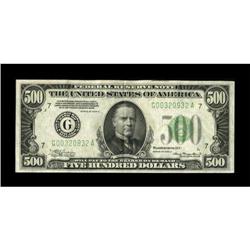 Fr. 2202-G $500 1934A Federal Reserve Note.