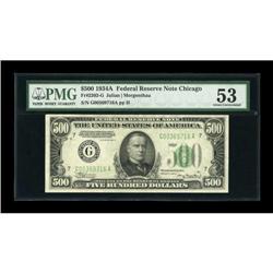 Fr. 2202-G $500 1934A Federal Reserve Note. PMG