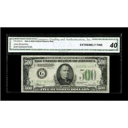Fr. 2202-G $500 1934A Federal Reserve Note. CGA