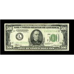 Fr. 2202-L $500 1934A Federal Reserve Note. Very
