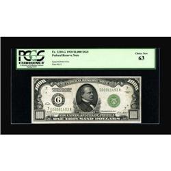 Fr. 2210-G $1000 1928 Federal Reserve Note. PCGS