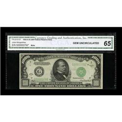 Fr. 2212-G* $1000 1934A Federal Reserve Note.
