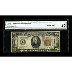 Fr. 2304* $20 1934 Hawaii Federal Reserve Note.
