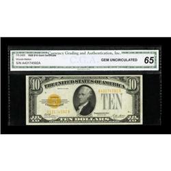 Fr. 2400 $10 1928 Gold Certificate. CGA Gem