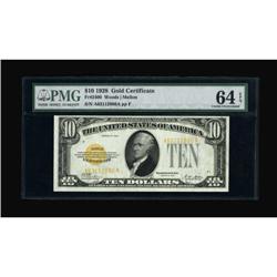 Fr. 2400 $10 1928 Gold Certificate. PMG Choice