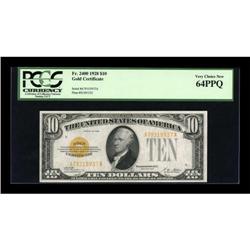 Fr. 2400 $10 1928 Gold Certificate. PCGS Very