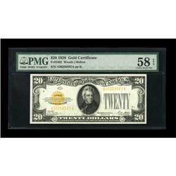 Fr. 2402 $20 1928 Gold Certificate. PMG Choice